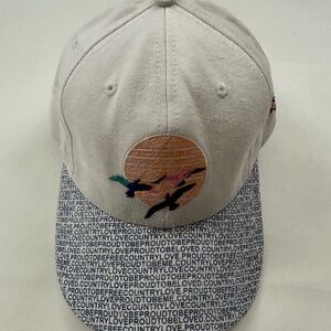 New Country Love Logo Graphic White Adjustable Baseball Cap Hat One Size